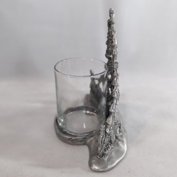 Seagull 1996 Christmas Tree Candle Holder Pewter Etain Zinn Canada Silver Votive - Picture 4 of 11